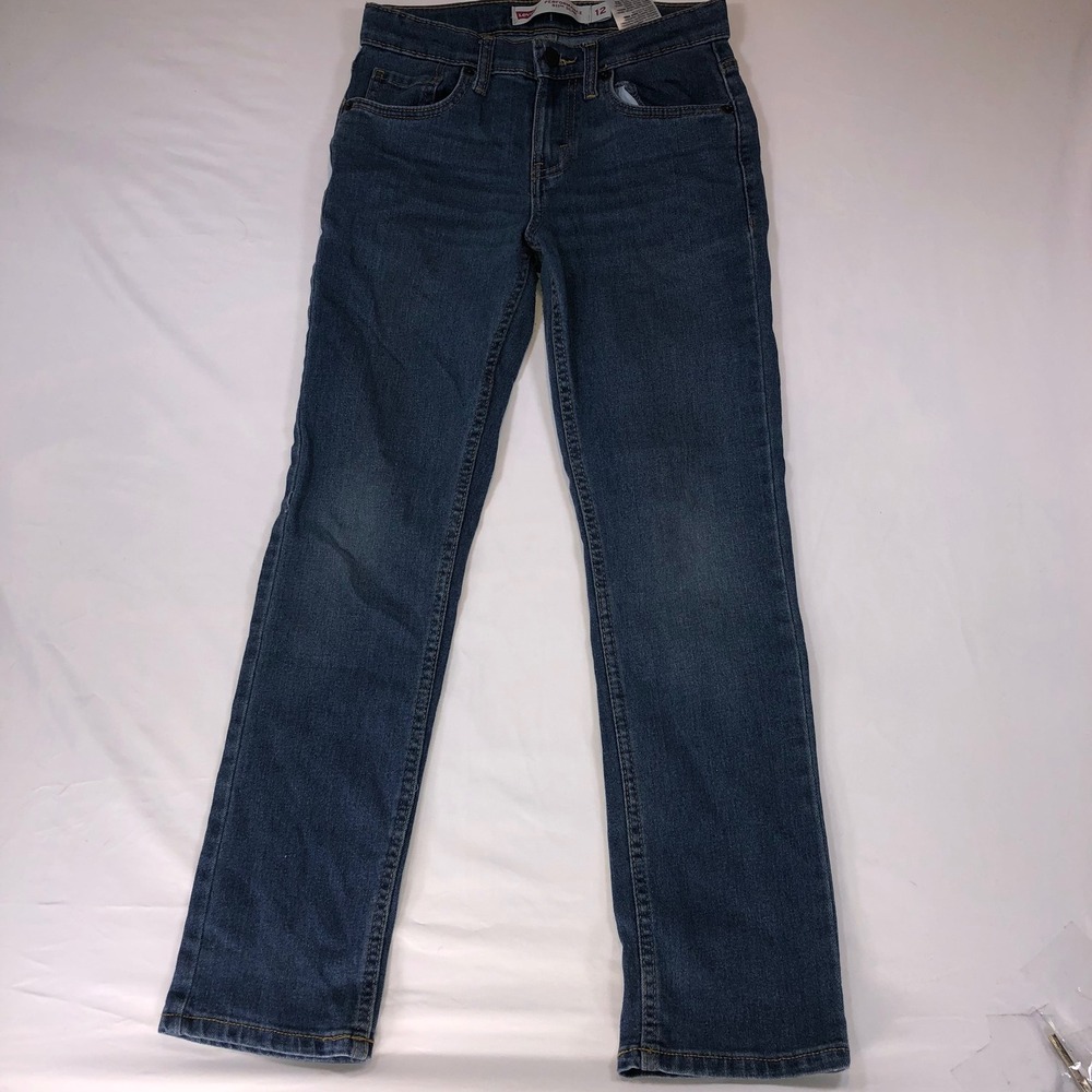 Levis 511 Slim Performance Boys Jeans Size 12 Dark Wash Blue Stretch Denim
